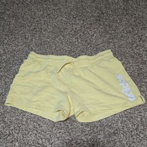 Adidas Women's Light Yellow Athletic Shorts